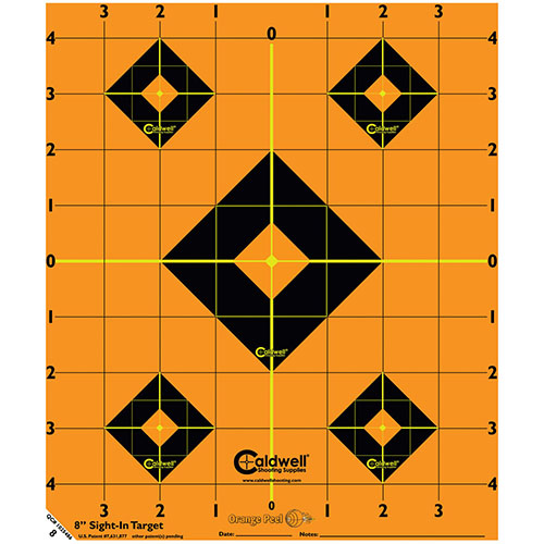Treffe dein Ziel mit Caldwell Orange Peel Sight-In Targets! 🎯 Sieh Treffer sofort dank dualer Farb-Abplatzer-Technologie. Perfekt für jedes Schießen!