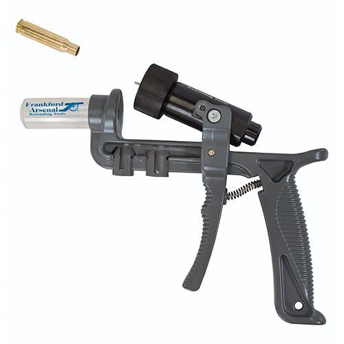 Entdecke den Frankford Arsenal Handdeprimierer! ✨ Einfach zu bedienen, robust und ideal für Hülsen von .20 cal bis .338 Lapua.