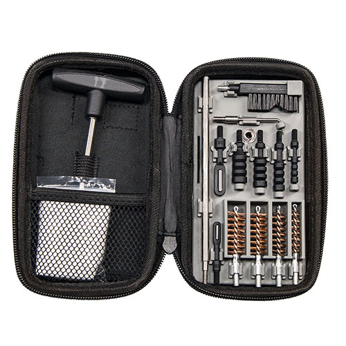 Reinige deine Handfeuerwaffen mit dem kompakten Tipton Pistol Cleaning Kit. 🧼 Ideal für .22 bis .45 Kaliber, perfekt für unterwegs!