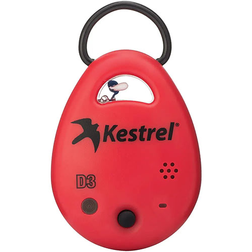 Der Kestrel DROP D3 misst präzise Temperatur, Luftfeuchtigkeit und Druck, ist kompakt, robust, wasserdicht und perfekt für Schießsport, Luftfahrt und mehr.