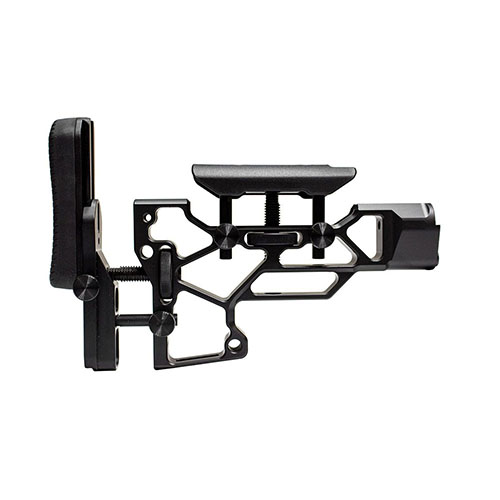 Erlebe den Komfort des MDT Skeleton Rifle Stock, V5 Short! 🔧 Werkzeuglose Anpassung für perfekte Passform. Ideal für TAC21 und LSS-XL.
