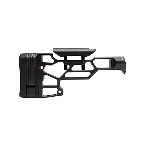Entdecke den MDT Skeleton Rifle Stock, V2 Lite in Schwarz! 🎯 Verstellbare Wangenauflage und Längenanpassung für dein AR-15 Gewehr.