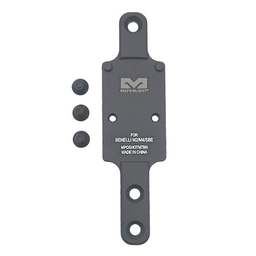 Mit der RMR Shotgun Plate von Meprolight kannst du dein Benelli M2/M4/SBE einfach mit einem RMR-Visier aufrüsten und so deine Zielgenauigkeit verbessern.