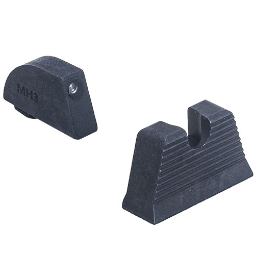 Die GLOCK MPO-DS Back Up Sights von Meprolight bieten dir schnelle Zielerfassung und verbesserte Präzision mit einem H-Front von 5mm und einem Rear von 7.5mm.