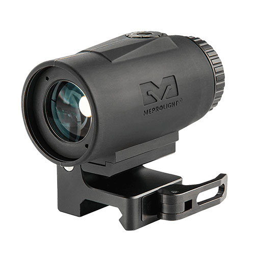 Der Meprolight MMX3 ist ein leichter 3x-Magnifier mit Flip-to-Side-Montage, der die Reichweite deiner Red Dot-Visiere erhöht, ohne dass eine Neuausrichtung nötig ist.