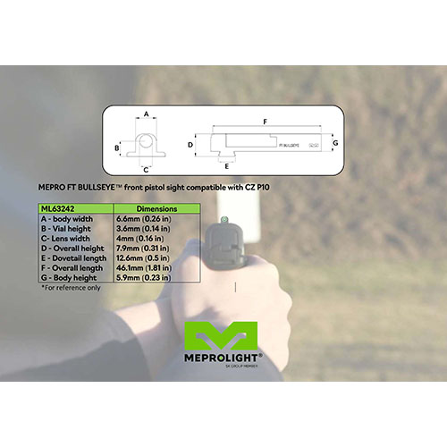 Entdecke das MEPRO FT Bullseye Visier! 🌟 Schnell, hell und intuitiv – das perfekte Upgrade für deine CZ P10. Ziel instinktiv und präzise!
