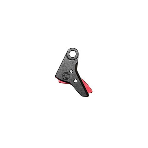 Der Timney GLOCK TRIGGER (3lb Abzugsgewicht) bietet ein verbessertes Gefühl mit einem Aluminium-Abzugszüngel in Schwarz/Rot, kompatibel mit Gen 3-4 Modellen.