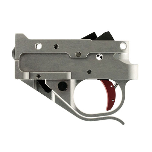 Verbessere die Genauigkeit deiner Ruger 10/22® mit dem Timney Trigger: einfache Installation, 2,75 lb Abzugsgewicht und ein hochwertiges Design in Silber und Rot.