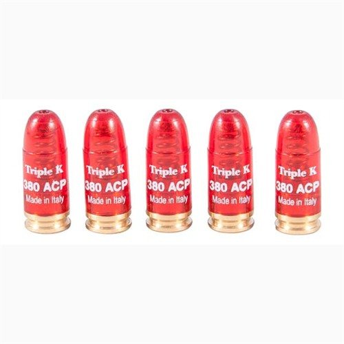 Sichere DELUXE SNAP CAPS DUMMY ROUNDS für .380 Auto. 🎯 Schütze deinen Schlagbolzen mit diesen farbenfrohen Snap Caps von TRIPLE-K!