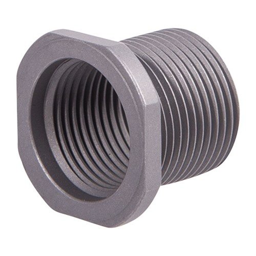 Entdecke den THREAD ADAPTER 9/16-24 TO 5/8-24 von PRECISION ARMAMENT. 🔧 Robuste Edelstahlkonstruktion für perfekte Gewindeverbindungen!