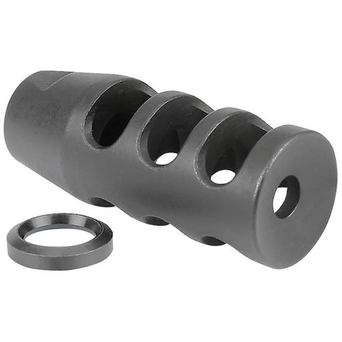 Reduziere den Mündungshochlauf mit dem AR-15 Muzzle Brake! 🔥 Hergestellt aus Stahl, 1/2-28 Gewinde, lebenslange Garantie. Ideal für dein 5,56/.223 Gewehr.