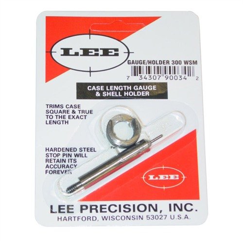 Mit dem LEE Precision .300 WSM Case Length Gauge kannst du präzise die Länge trimmen und den Fallmund begradigen. 🔧 Ideal für deine Reloading-Projekte!