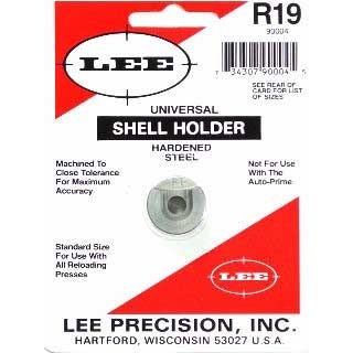 Entdecke den LEE UNIVERSAL SHELL HOLDER #19 für 9 mm Luger und mehr! 🔧 Perfekt für die meisten Pressen, außer Lee Auto Prime.