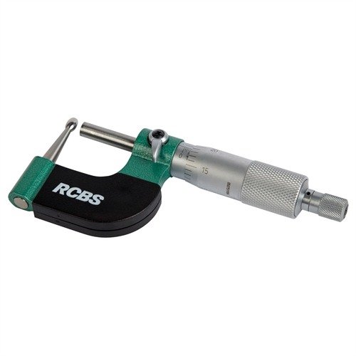 Entdecke den RCBS Vernier Ball Mikrometer! 📏 Präzise Messungen bis 0-1" mit Vollmetallgehäuse und Ratschenstop. Ideal für Hülsen!