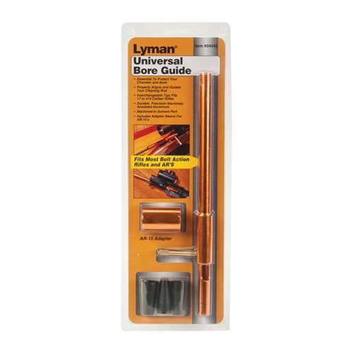 Schütze deine Waffe mit dem Lyman Universal Bore Guide Set. 🛡️ Perfekt für die Reinigung von .17 bis .416 Kaliber und kompatibel mit den meisten Reinigungsstäben.
