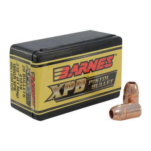 Entdecke die BARNES XPB 41 Magnum Pistolenkugeln (0.410") mit 180gr. Ideal für präzises Schießen! 🎯 Hol dir deine Box mit 20 Stück!