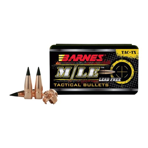 Entdecke die BARNES M/LE TAC-TX 30 Caliber (0.308") Geschosse für präzise Schüsse. ✨ Ideal für kurze und lange Distanzen! 50 Stück pro Box.