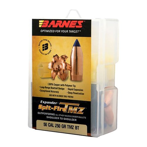 Entdecke die BARNES SPIT-FIRE TMZ Bullets! 🔥 Perfekt für präzises Schießen mit 50 Caliber und 290 Grain. Jetzt ausprobieren!