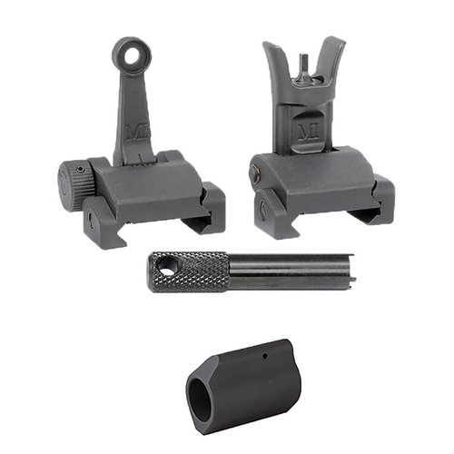 Hol dir den AR-15 .750 Gasblock mit Flip-up Combat Sights von Midwest Industries. ✨ Robuste Zielvorrichtung für zuverlässige Schüsse!
