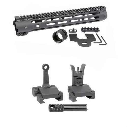 Upgrade dein AR-15 mit dem 12.625" Slim Line Handguard und Flip-Up Combat Sights von Midwest Industries. 🛡️ Optimale Sicht und M-LOK-Punkte!