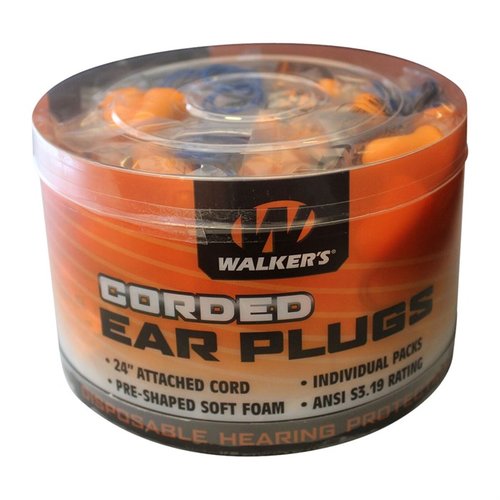 Entdecke die Walkers Corded Foam Ear Plugs 🎯 mit 32 dB Geräuschreduzierung. Immer verbunden, ideal für Schützen! 50 Paar im praktischen Eimer.