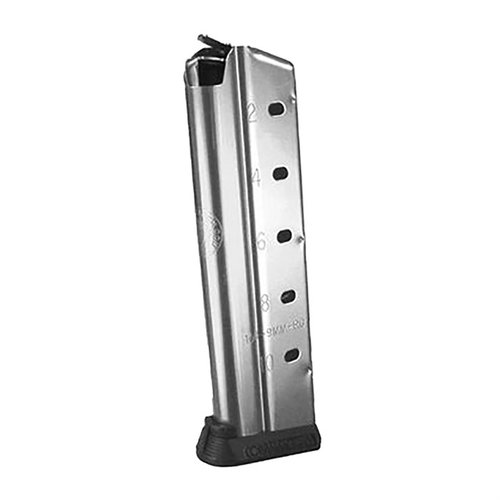 Entdecke das 1911 Government 10-RD 9mm Magazin von Tripp Research. ✨ Perfekt für deine Full Size Pistole mit Edelstahl-Finish!