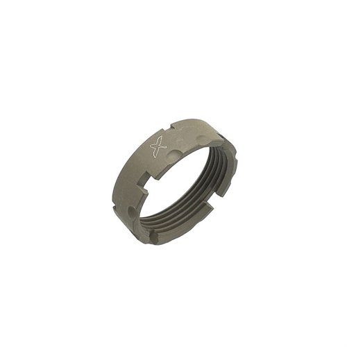 Entdecke die AR-15 Billet Castle Nut in Burnt Flat Dark Earth. Robust, präzise und stolz in den USA gefertigt! 🔧 Ideal für dein AR-15.