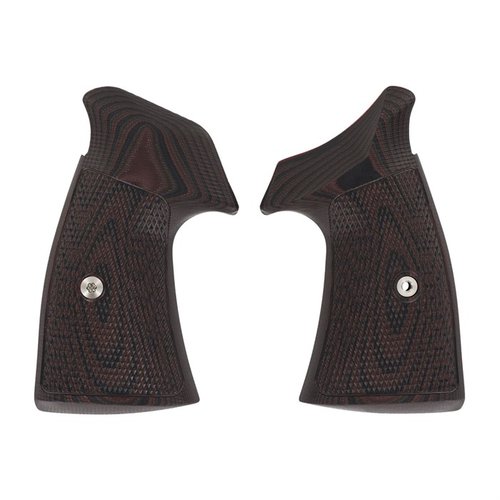 Entdecke die S&W N-Frame TAC Diamond Grips in Black Cherry! 🖤 Perfekt für Taktik und Turniere mit griffigem G10-Material.