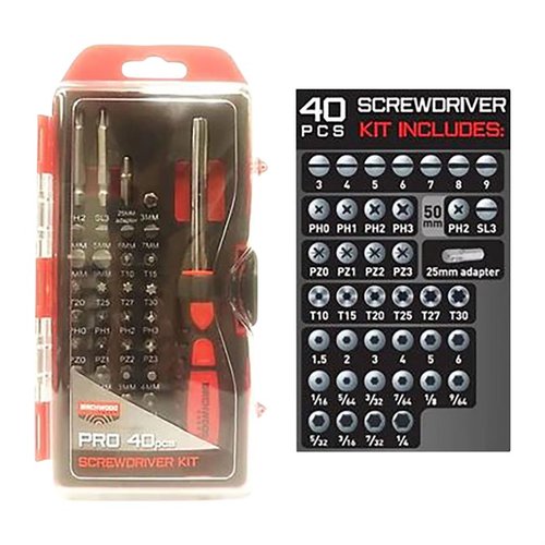 Entdecke das 40-teilige PRO Schraubendreher Set von Birchwood Casey! 🔧 Perfekt für jede Aufgabe, egal ob Slotted, Philips oder Torx.