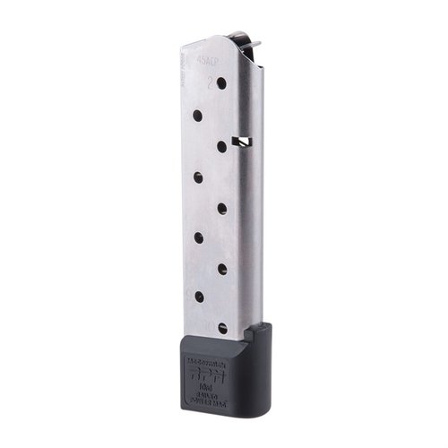 Erlebe das Chip McCormick 1911 RPM Magazin mit 10 Schuss .45 ACP! 🚀 Hochleistungsstahl für zuverlässiges Füttern und maximale Haltbarkeit.