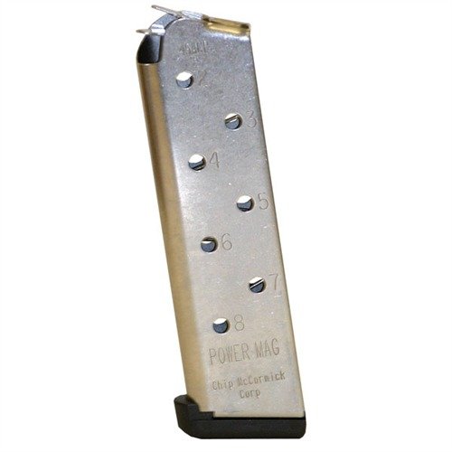 Entdecke das 1911 8RD .45 ACP Power Magazin von Chip McCormick! 🔥 Höchste Qualität für zuverlässige Zuführung und dauerhaften Einsatz.