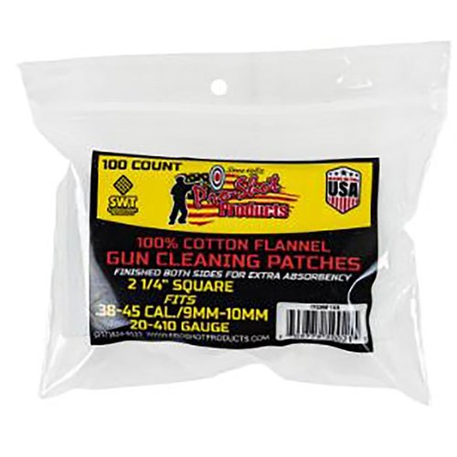 Entdecke die .38-.45 CAL./20-.410GA. Patches für die Laufreinigung 🧼 von PRO SHOT PRODUCTS, INC. Ideal für eine gründliche Reinigung!