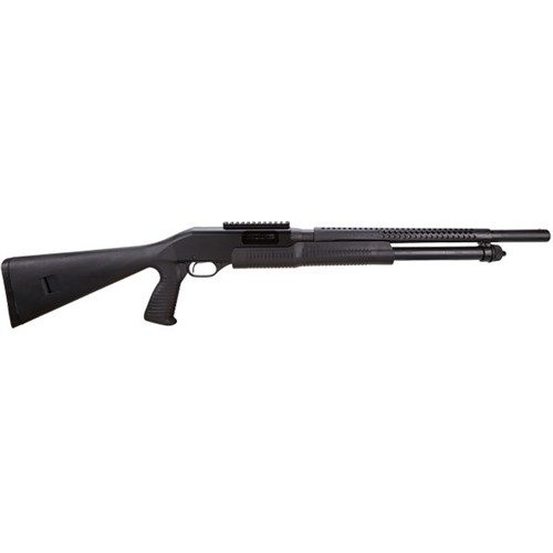 Die Stevens 320 Security 12ga hat einen 18,5-Zoll-Lauf, Pistolengriff, Bead Sight und eine Heat Shield für optimale Leistung in jeder taktischen Situation.