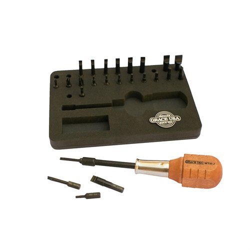 Entdecke das GUNSMITH 24 Bit Magnetic Tip Schraubendreher Set 🔧 von Grace USA, ideal für Waffenmacher. Präzise Bits für optimale Festigkeit!