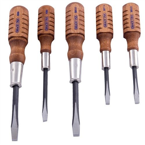 Entdecke das Browning Schraubendreher Set von Grace USA 🔧 – perfekt für Waffenanwendungen mit gehärteten Spitzen und Holzgriff. Jetzt kaufen!