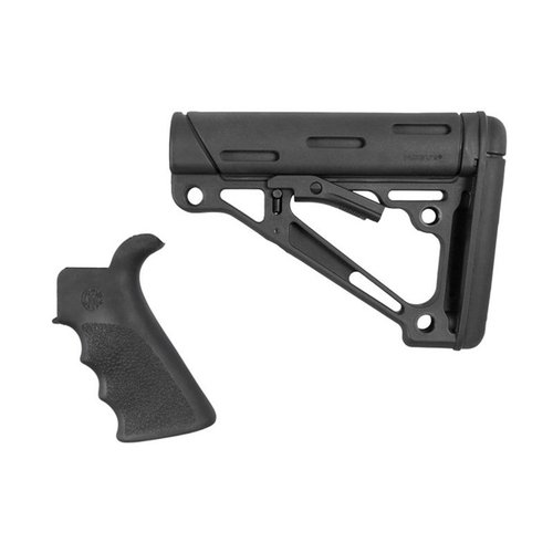 Verbessere dein AR-15 mit dem Hogue Finger Groover Grip und dem zusammenklappbaren Buttstock. 🛠️ Komfort und Funktionalität in einem Set!