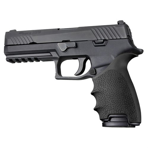 Verbessere den Komfort deiner SIG P320 mit dem Hogue HandALL Grip Sleeve! 🖤 Robuster Gummi, einfacher Einbau und optimaler Halt.