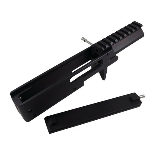 Entdecke den OPENTOP 11/22 Stripped Receiver für Ruger 10/22. 🛠️ Hochwertiges Aluminium, CNC-gefräst und schwarz eloxiert!