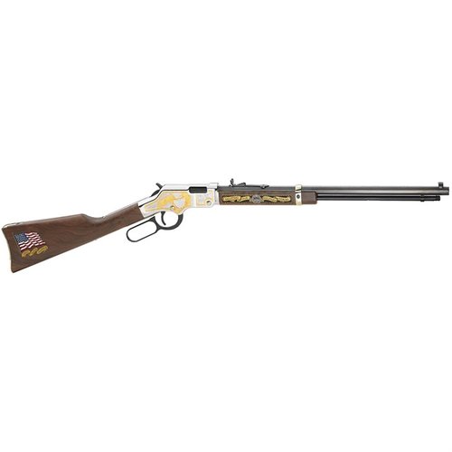 Entdecke das GOLDEN BOY MILITARY SERVICE TRIBUTE Gewehr! 🎖️ Mit 20" Lauf und 16 Schuss Kapazität ist es perfekt für Sammler und Schützen.