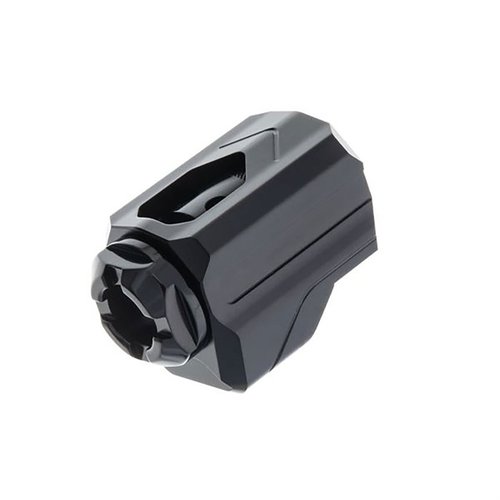 Entdecke den Tyrant Designs Uni-Comp Kompensator für 9mm! 🚀 Reduziere Rückstoß und verbessere deine Zielgenauigkeit. Passt auf alle ½-28 Gewinde!