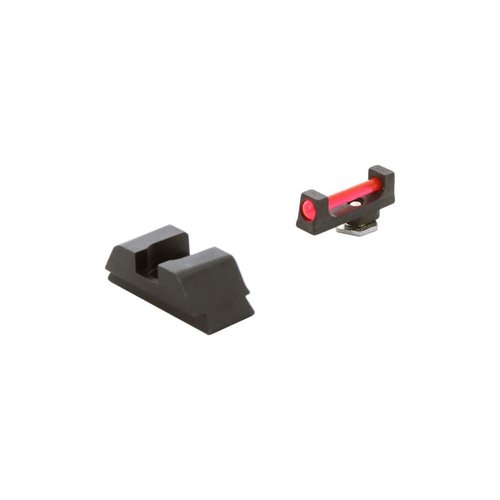 Entdecke die AMERIGLO RANGE FIBER OPTIC SIGHT SET für Glock® 42, 43, 43X, 48. Schnelle Präzision mit rotem Fiber Optic 🌟 für dein Schießen!