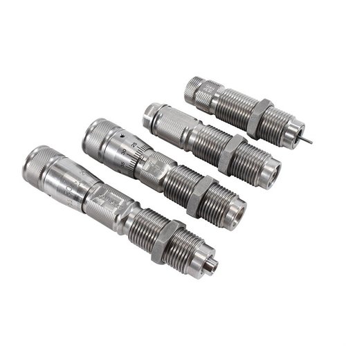 Die Lyman Pro Die Packs bieten präzise Edelstahl-Dies mit M-Die Nackenexpander, Micrometer Seating Die und Taper Crimp Die für optimale Leistung und Haltbarkeit.