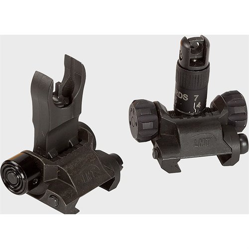 Das AR-15 IMPERIAL BUIS KIT bietet robuste Front- und Rücksichten mit flexibler Front und einfacher Höhenverstellung für präzises Zielen bis 700 Yards.