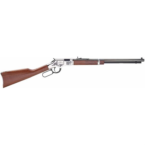 Die GOLDEN BOY SILVER Father's Day Edition ist ein einzigartiges Gewehr mit 20" Octagon Blued Steel Lauf, Nickel-Oberfläche und echtem amerikanischen Walnussholz.