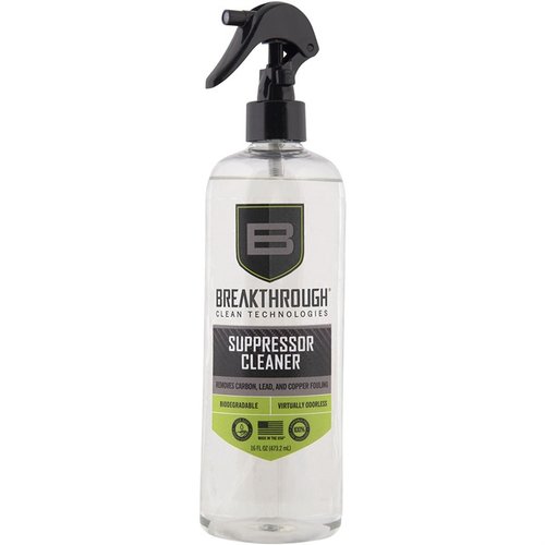 Der Breakthrough Clean Suppressor Cleaner ist ein wasserbasierter, ammoniakfreier Reiniger, der hartnäckigen Kohlenstoff und Bleirückstände entfernt und gleichzeitig Rost verhindert.