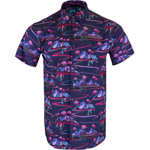 Das RETRO RIFLE Kurzarm-Hemd ist leicht und atmungsaktiv, aus 97% Polyester und 3% Spandex gefertigt, perfekt für warme Tage beim Schießen oder in der Freizeit.