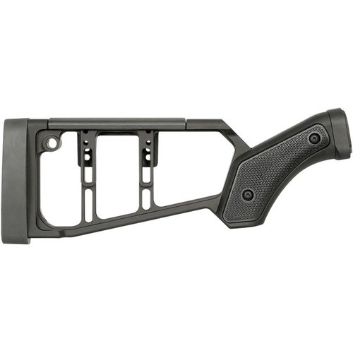 Der SHOTGUN STOCK für Mossberg 590 bietet eine verstellbare Polymer-Wangenauflage, reduziert Rückstoß und hat M-LOK®-Kompatibilität für Zubehör.