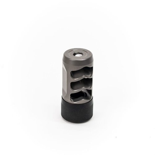Der HELLFIRE TI Muzzle Brake bietet dir überlegene Leistung, ein leichtes Design aus Grau-Titan, einfache Montage und reduzierte Rückstoßkontrolle für dein Jagdgewehr.