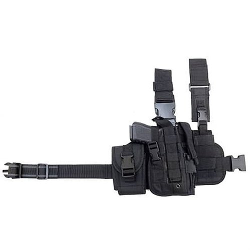 Die CACTUS JACK TACTICAL DROP LEG HOLSTER bietet dir einen sicheren Halt für deine Waffe, mit verstellbarem Oberschenkelriemen und MOLLE-Magazintasche für schnellen Zugriff.