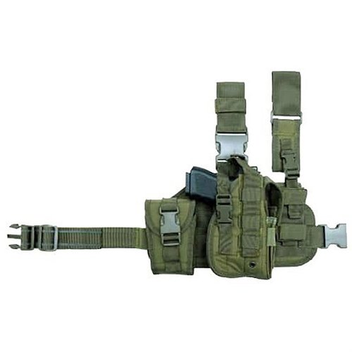 Der CACTUS JACK TACTICAL DROP LEG HOLSTER bietet dir eine robuste Nylon-Konstruktion, verstellbare Beinriemen und einen MOLLE-Magazintaschen für schnellen Zugriff.